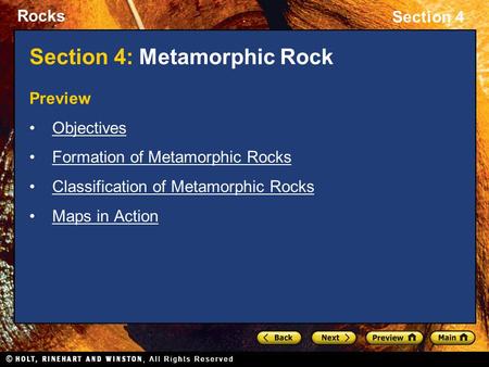 Section 4: Metamorphic Rock