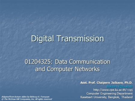 : Data Communication and Computer Networks