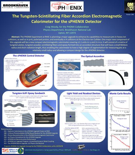 The Tungsten-Scintillating Fiber Accordion Electromagnetic Calorimeter for the sPHENIX Detector Craig Woody, for the PHENIX Collaboration Physics Department,