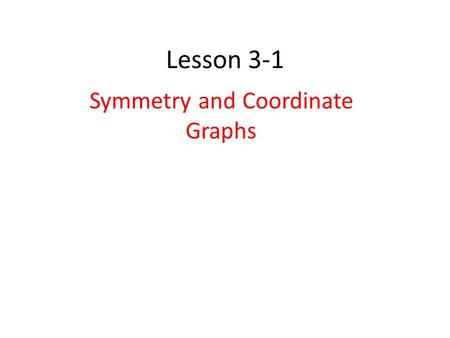 Symmetry and Coordinate Graphs