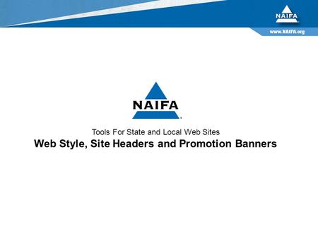 Tools For State and Local Web Sites Web Style, Site Headers and Promotion Banners.