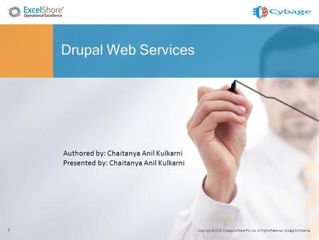 Copyright © 2009. Cybage Software Pvt. Ltd. All Rights Reserved. Cybage Confidential. Drupal Web Services 1 Authored by: Chaitanya Anil Kulkarni Presented.