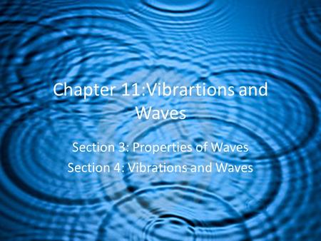 Chapter 11:Vibrartions and Waves