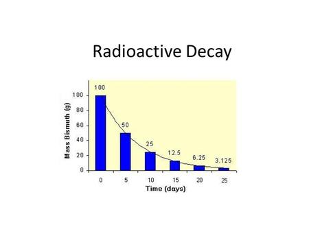 Radioactive Decay. I can solve half-life problems. Radioisotopes decay in a predictable way – The time is takes for half of a sample to decay is called.