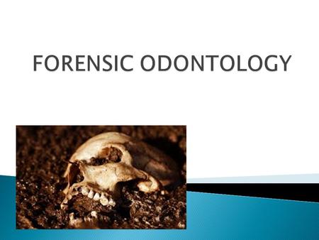  Application of dental science to the identification of human remains and bite marks using physical and biological evidence.