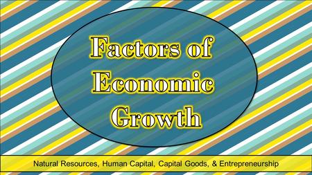 Natural Resources, Human Capital, Capital Goods, & Entrepreneurship.