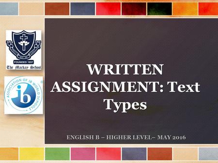 ASSIGNMENT: Text Types