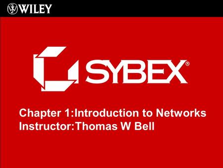 Click to edit Master subtitle style Chapter 1:Introduction to Networks Instructor:Thomas W Bell.