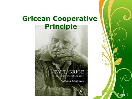 Free Powerpoint Templates Page 1 Gricean Cooperative Principle.