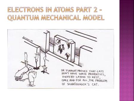 Electrons in Atoms Part 2 – Quantum Mechanical Model