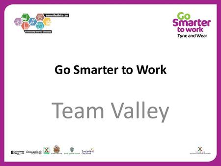 Go Smarter to Work Team Valley. The Team Valley Team Peter Wignall – Project Director Diane Ward - Project Manager Trisha McDermott – Travel Plan Co-ordinator.