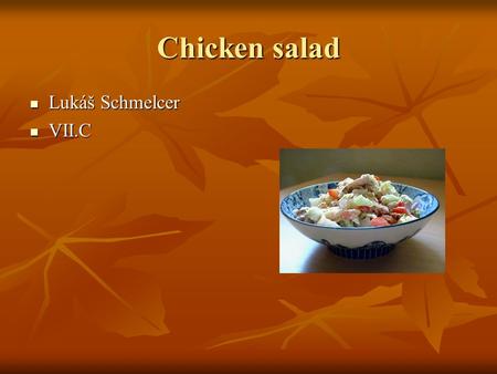 Chicken salad Lukáš Schmelcer Lukáš Schmelcer VII.C VII.C.