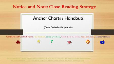 Anchor Charts / Handouts (Color Coded with Symbols)