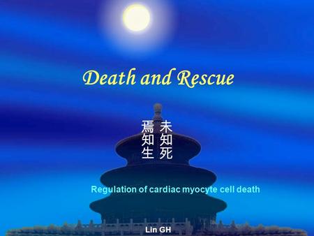 Death and Rescue Regulation of cardiac myocyte cell death Lin GH.