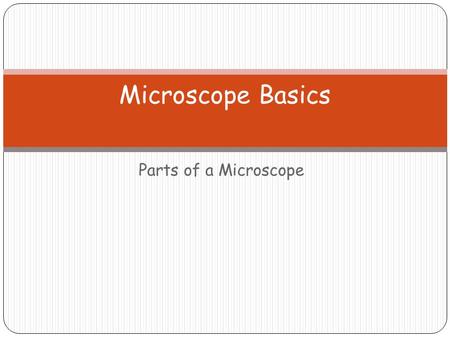 Parts of a Microscope Microscope Basics. Label the Compound Light Microscope (Handout) Ocular lens Body Tube Coarse Adjustment Knob Fine adjustment Knob.