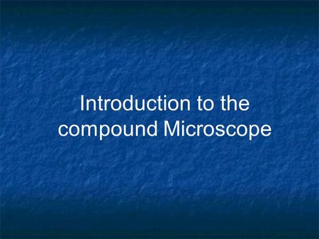Introduction to the compound Microscope. Types of Microscopes Compound Microscope Stereoscope or dissecting scope Onion cells (100x) Cheek cells (400x)