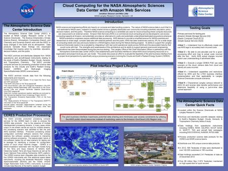 Cloud Computing for the NASA Atmospheric Sciences Data Center with Amazon Web Services Cloud Computing for the NASA Atmospheric Sciences Data Center with.