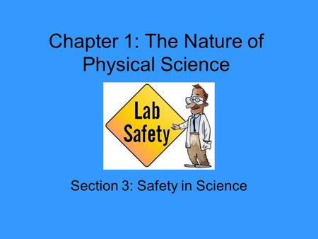 Chapter 1: The Nature of Physical Science