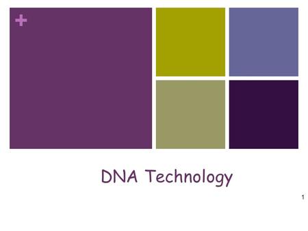 + DNA Technology 1. + DNA Extraction Chemical treatments Chemical treatments cause cells and nuclei to burst sticky The DNA is inherently sticky, and.