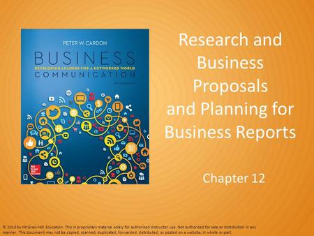 Research and Business Proposals and Planning for Business Reports