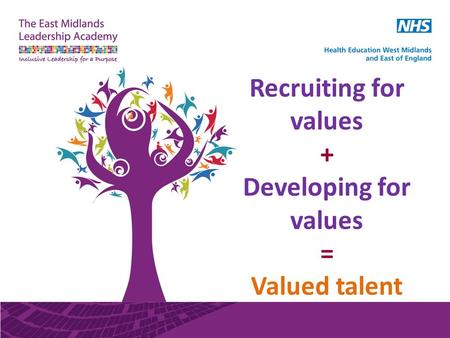 Recruiting for values + Developing for values = Valued talent.