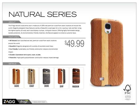 The iFrogz natural-wood series case is made out of 100% real premium wood from exotic locations all around the world. Elegantly designed inlays feature.
