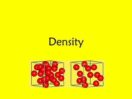 Density. Definition Density: The amount of matter in a certain volume. (How much matter is in a given amount of space.) Example: Each of the spheres in.