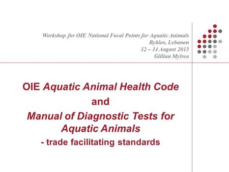 OIE Aquatic Animal Health Code and