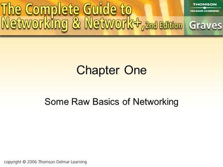 Chapter One Some Raw Basics of Networking. Objectives Introduce some basic concepts Learn some new vocabulary Get our first glimpse of some networking.
