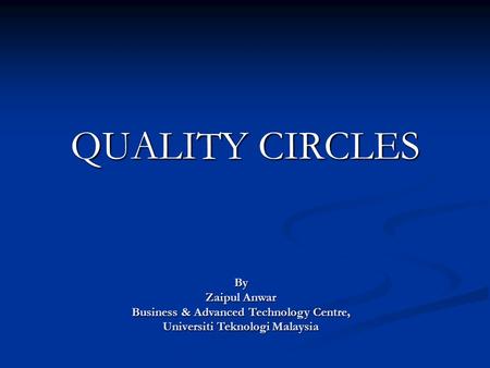 quality circle project presentation ppt