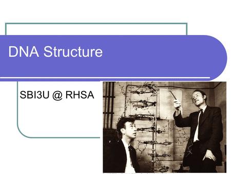 DNA Structure SBI3U @ RHSA.