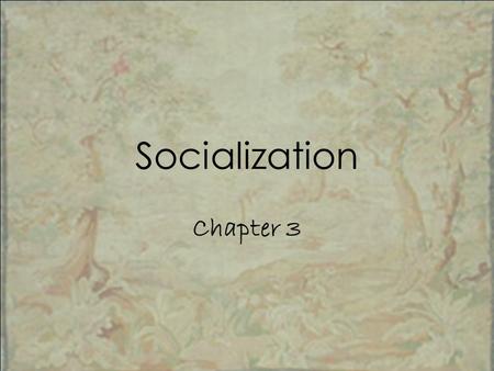 Socialization Chapter 3. Chapter Overview I.Quiz II.What is “Socialization”? III.Nature v. Nurture IV.Socialization into Gender V.Agents of Socialization.