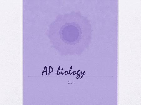 AP biology Ch.1. Why is AP biology the best class ever?? What you need to know about: The class The test Understanding the scope and relativity.