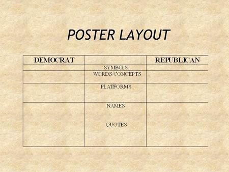 POSTER LAYOUT. THE LIFE OF T HE PARTIES THE LIFE OF T HE PARTIES RepublicanDemocrat.