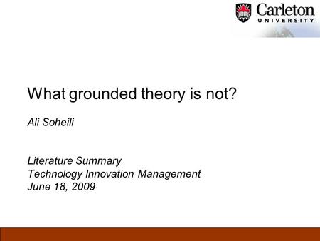 What grounded theory is not