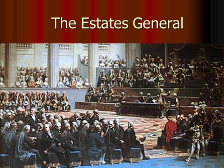The Estates General. Background By 1787, France’s economy is in ruins for several reasons By 1787, France’s economy is in ruins for several reasons Lavish.