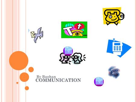 COMMUNICATION By Baohan. CONTENTS Spoken Symbols and signs Braille Written Electronic Telephone.