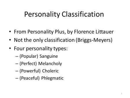 Personality Classification
