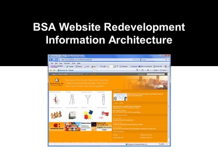 BSA Website Redevelopment Information Architecture.