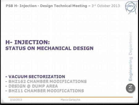 ENEN H- INJECTION: STATUS ON MECHANICAL DESIGN - VACUUM SECTORIZATION - BHZ162 CHAMBER MODIFICATIONS - DUMP AREA - BHZ11 CHAMBER MODIFICATIONS.