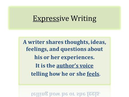 Expressive Writing. Six-Word Memoir Express the state of your life in only six words.