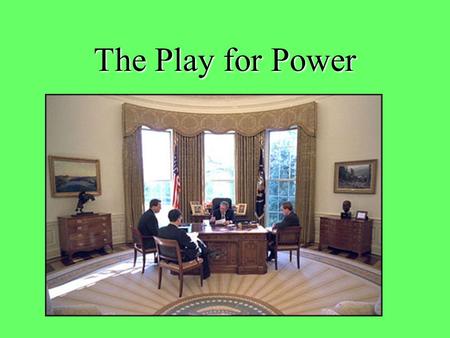 The Play for Power. Principle 1: “All Political Behavior has a Purpose.” (Lowi, Ginsberg, and Shepsle, Chapter 1) People have goals and they strategically.