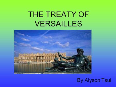THE TREATY OF VERSAILLES By Alyson Tsui The Mood in 1919  Most countries felt Germany should pay for the damage and destruction caused by the War. 