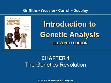© 2015 W. H. Freeman and Company CHAPTER 1 The Genetics Revolution Introduction to Genetic Analysis ELEVENTH EDITION Introduction to Genetic Analysis ELEVENTH.