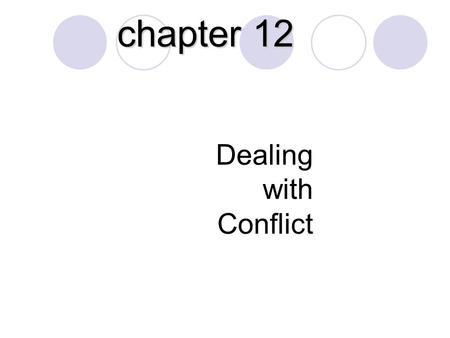 Dealing with Conflict chapter 12. Behaviors when dealing with a diversity of people: Passive Behavior Aggressive Behavior Passive-Aggressive Behavior.
