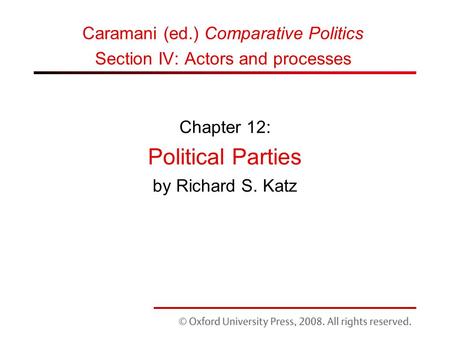 Chapter 12: Political Parties by Richard S. Katz