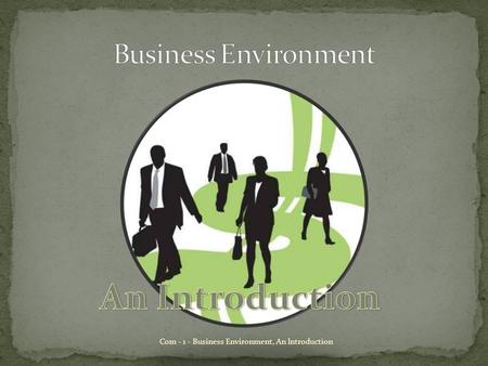 An Introduction Business Environment