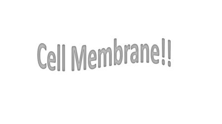 Cell Membrane!!.
