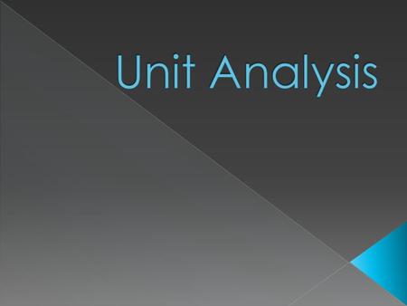 Name: Unit Analysis.