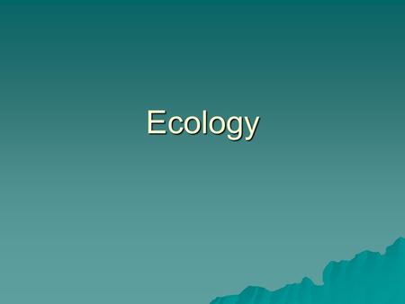 Ecology. Ecology is….  The study of interactions among organisms (critters) and their environment or…..their surroundings.